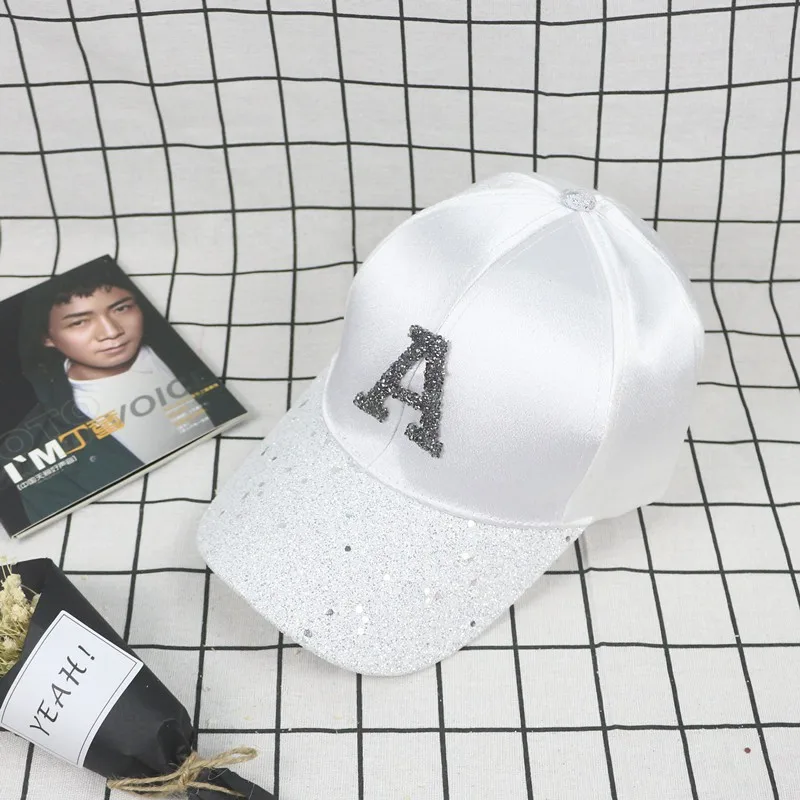 Kids Boys Girls Adjustable Hat Baby Baseball Cap Breathable Sequin Letter Printed Visors Hats