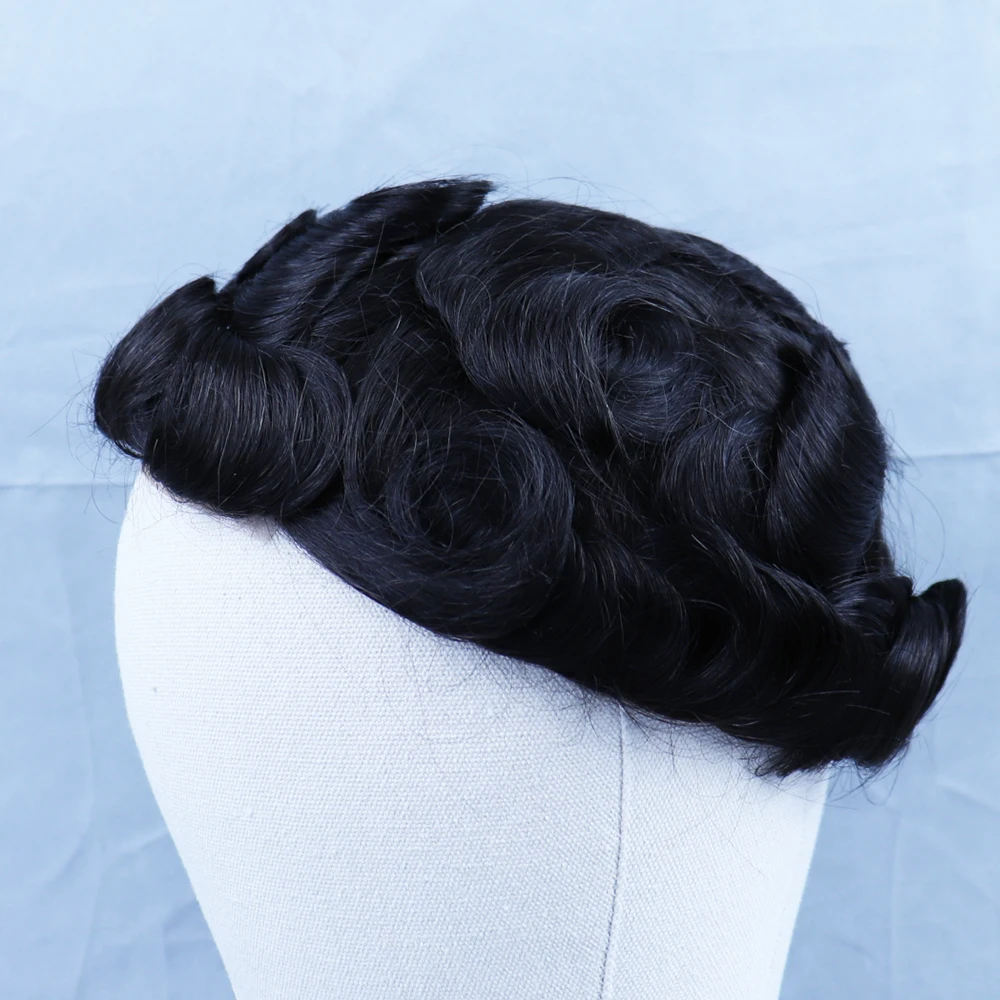 YY парики натуральные черные человеческие волосы парик для мужчин remy волосы заменить мужчин t система швейцарское кружево и ПУ темно-коричневый мужской s парик 6 дюймов вьющиеся