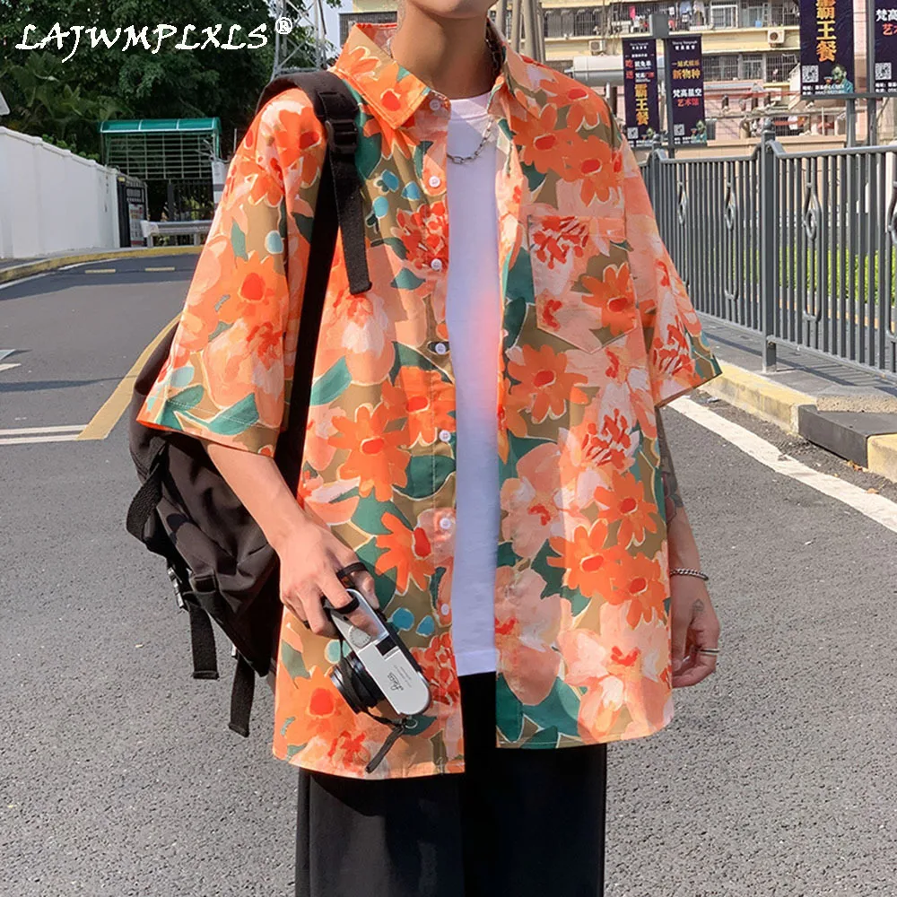 Летние 2021 Гавайские рубашки мужские Модные Повседневные Мужская Уличная одежда