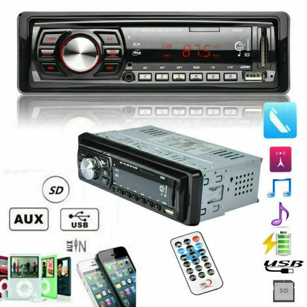 Автомагнитола Автомобильный MP3-плеер Hands-Free автомобильный fm-радио Mp3 с Usb/Aux интерфейсом Автомобильный MP3-плеер автозапчасти