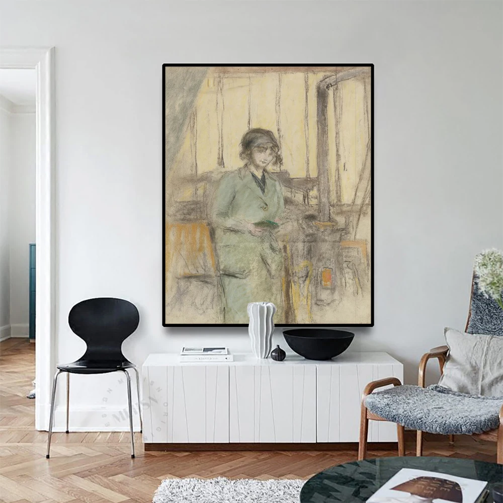 

Cassisy Canvas Art Oil Painting Edouard VuillardYoung woman standing in workshopNabis Art Picture Wall Decor Home Decoration