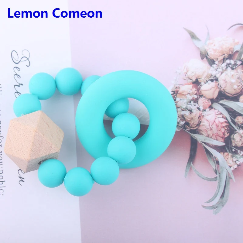 Lemon Comeon силиконовый браслет для прорезывания зубов BPA бесплатно зубное кольцо для младенцев игрушки Товары для малышей силиконовые бусины аксессуары для новорожденных уход