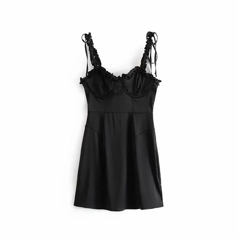 

Western Style 2019 Summer New Style Versitile Fashion Sexy Backless Flounced Bandage Cloth Slim Fit One Piece WOMEN'S Dress