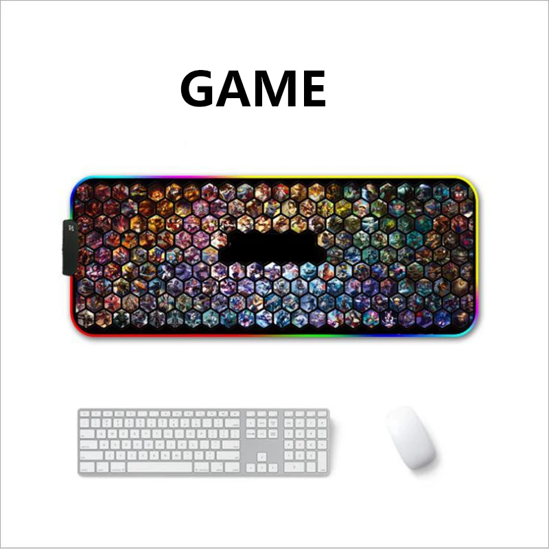 Светодиодный RGB USB Коврик для мыши, игровой коврик для мыши, карта большого освещения, подсветка радуги, геймер XL, коврик для мыши 900x400, поверхность клавиатуры, Настольный коврик Maus