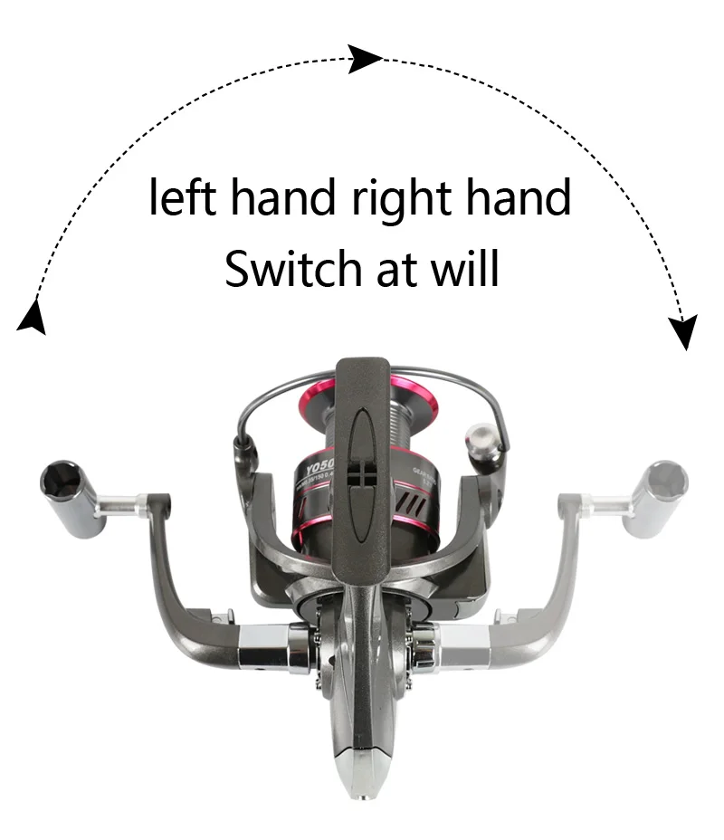YUBOSHI Brand YO1000-6000 Spinning Reel 5.2:1 5-12KG Max Drag Metal Spool Metal Knob Spinning Fishing Reel Fishing Wheel