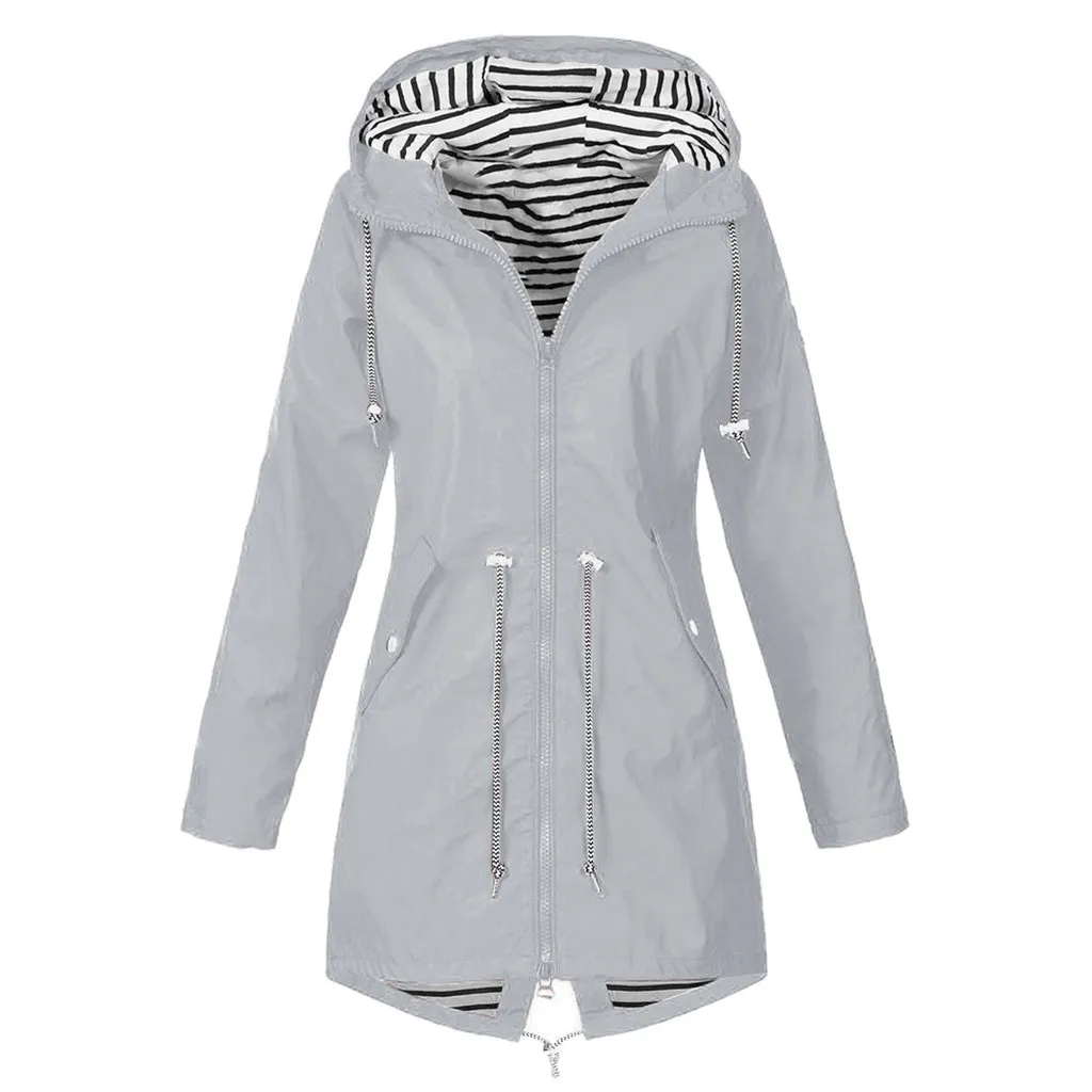 Женская куртка с капюшоном, водонепроницаемая, переходная куртка, пальто, уличная походная одежда, легкий плащ, женский плащ, 5XL 19Ag