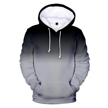 

Gradient color clothes cos hot autumn and winter hooded sweatshirt coat unisex couple love parent-child 3D