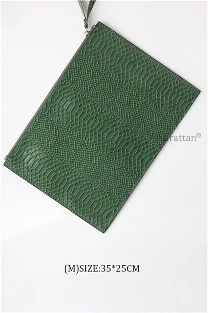 Alirattan New Python Leather Envelope Bag Women Daily Makeup Clutch Purse Soft Pouch Casual Wallet Hot Selling Banquet Clutch - Цвет: Snake Green(M)