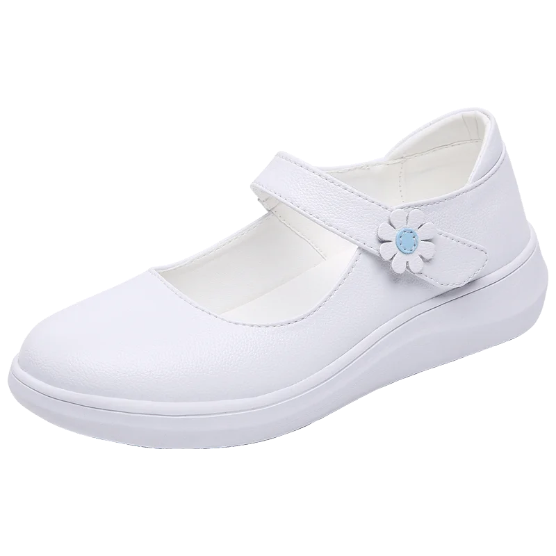 TIMETANG Ladies slip on lolita Shoes Leather Mary Janes Nurse Shoes Woman White Flats kawaii Designer Spring Summer zapatillas ballet flats shoes cute	