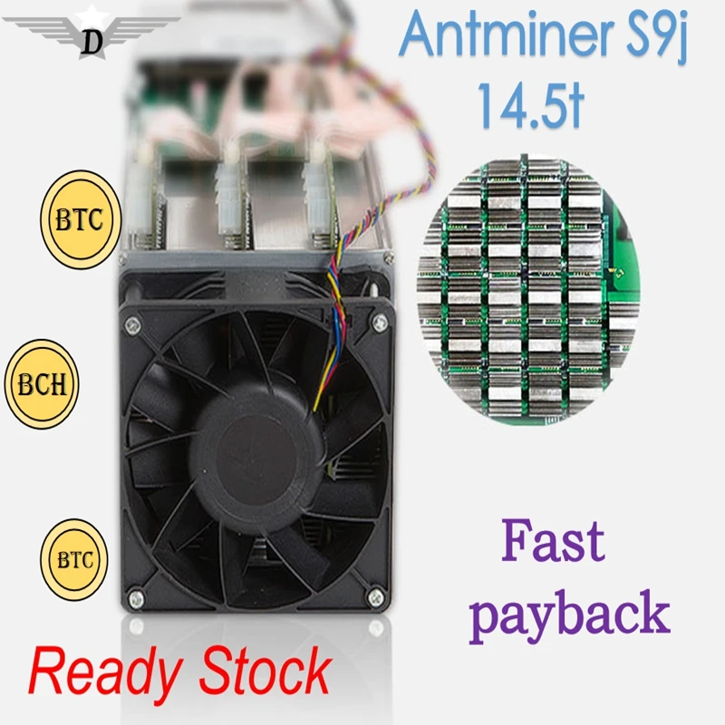 Used Antminer S9j 14.5TH/s 16nm asic miner Bitcoin Miner BTC Mining Machine better than antminer s9 | Компьютеры и офис