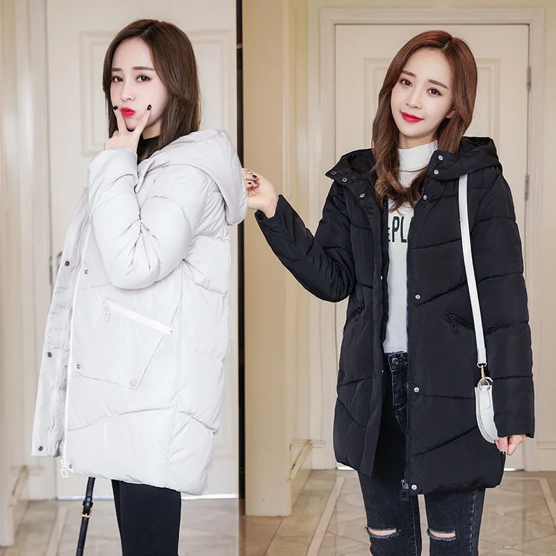 

Off Season Cotton Coat Women's Mid-length 2019 Korean-style New Style Students down Feather Cotton-padded Clothes Thick Cotton-p