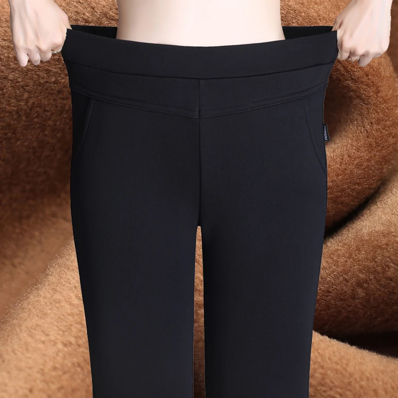 

Large size 2020 Winter Women Pants Warm Plus Thick Velvet Pants Slim High Waist Stretch Pencil Pants Female Trousers