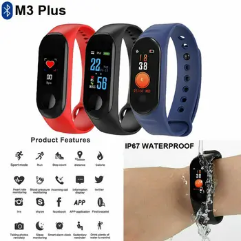 

M3plus Smart Wristband Smart Bracelet with Extra Strap Smart Band Heart Rate Activity Fitness Tracker Smart Watch M3 Pro M3 Plus