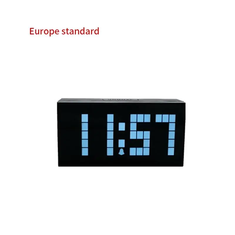 white EU PLUG Цифровые настольные часы многофункциональные Повтор смарт-радио ночной ленивый будильник большие цифры дисплей светодиодный настольные часы - Цвет: white EU PLUG