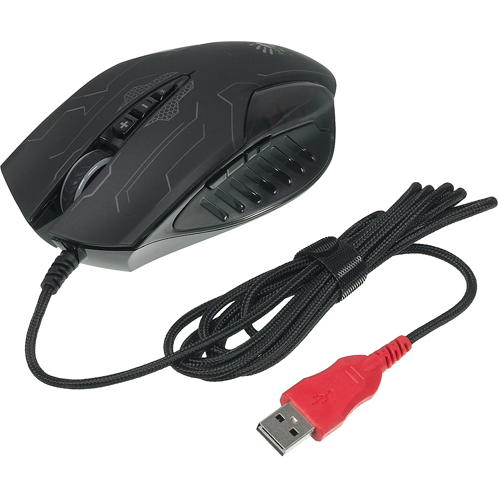 Мышь A4 Bloody Q51 черный/рисунок оптическая(3200dpi) USB игровая(8but