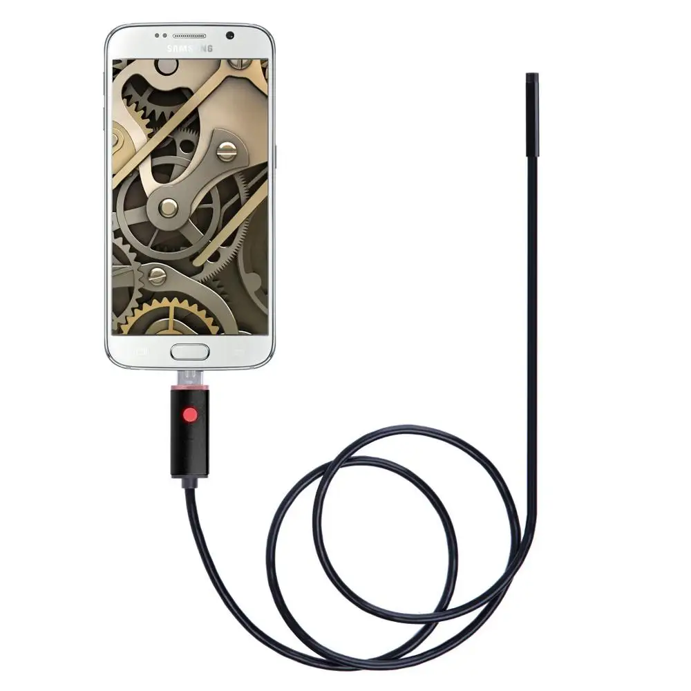 

5.mm Endoscope Camera Flexible IP67 Waterproof 6 Adjustable LEDs Inspection Borescope Camera Micro USB OTG Type C for Android PC