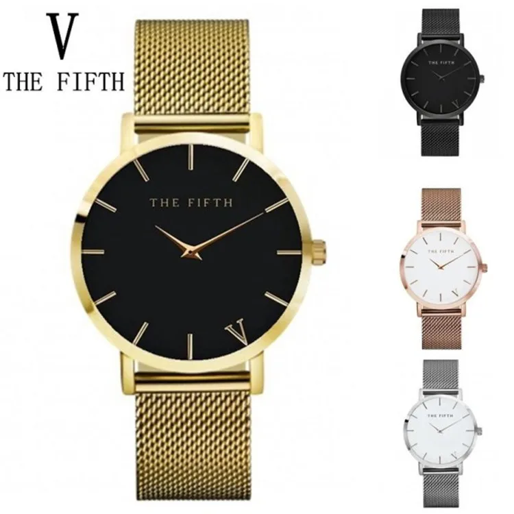 

Hot Selling the Fifth Luxury Stainless Steel Net Quartz Watch European And American Minimalist Casual Watch 727b