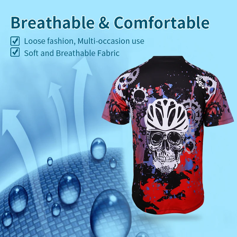 X-Tiger Polyester Downhill Jersey Racing Road Bike DH Shirt Quick-Dry Cycling Jerseys Short Sleeve MTB Bicycle Clothing