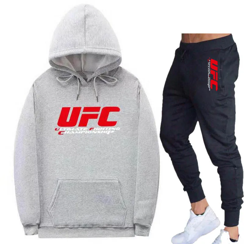 Конечная Боевая игровая Толстовка спортивный комплект UFC для мужчин и женщин свитер с капюшоном обтягивающие брюки комплект