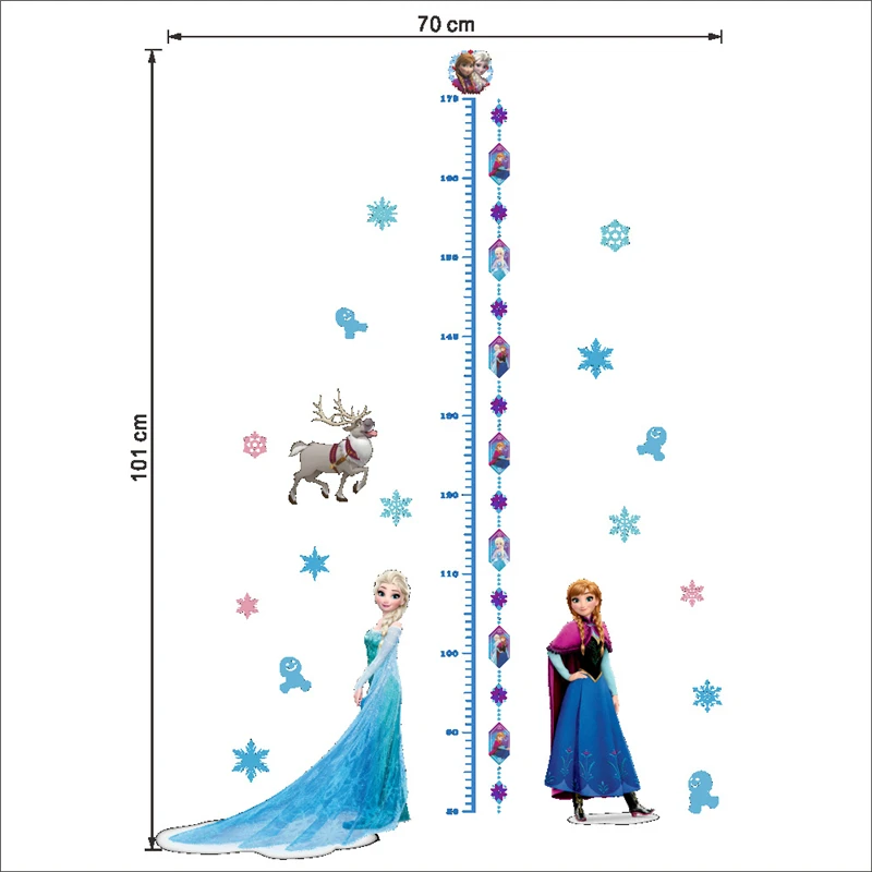 Children Baby Height Measure Wall Stickers For Kids Rooms Animals  Boy Princess Growth Ruler Mickey Gauge Chart Nursery Decals