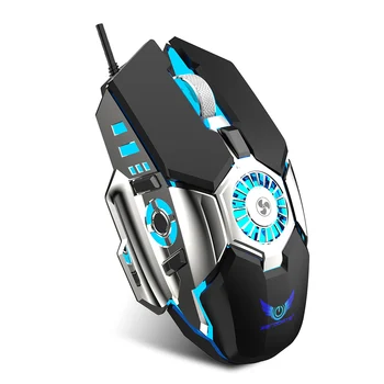 

G22 Cooling Fan Gaming Mouse 6400 DPI 6 Buttons USB Wired RGB Backlight Computer Optical Mouse For Laptop Desktop PC Gamer Mice