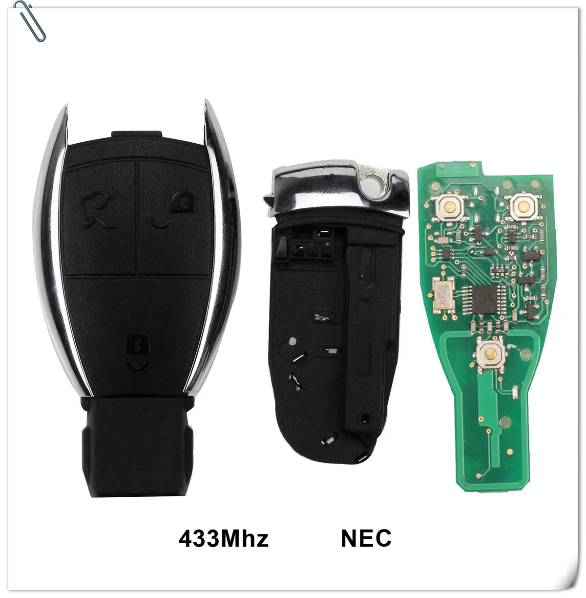 Jingyuqin 5 шт. 3 кнопки дистанционного ключа 433 МГц для Mercedes Benz 1998-2012 A B C E G R S КЛАСС CL CLK CLS GL с печатной платой