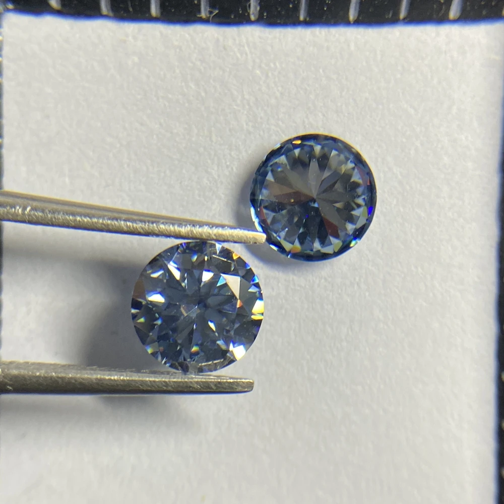 Meisidian Lab Created Excellent 1Karat 6.5mm Brilliant Cut Sapphire Blue Moissanite Diamond Price Per Carat