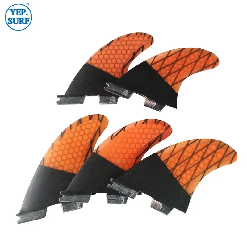 Плавники для серфинга Tri Quad FCS2 K2.1 плавник синий/зеленый/красный/оранжевый/серый