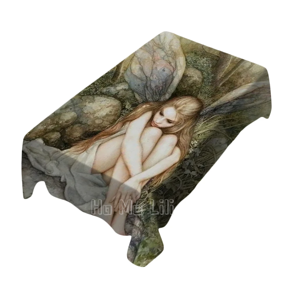 

Aesthetic Fairy Paintings Dream Tablecloth Polyester Waterproof And Oil Resistant Reusable
