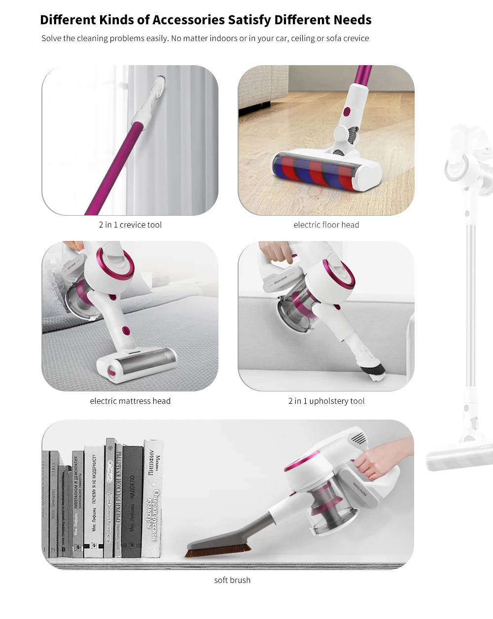 01 JIMMY JV53 Handheld Cordless Vacuum Cleaner 20KPa Effective Suction Power Carpet Sweep Clean Home Wireless Dust Collector