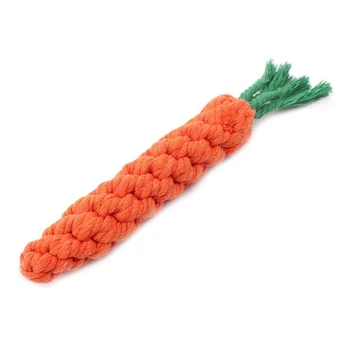 

1pcs Dog Toys Cotton Carrots Chew Teeth Cleaning Braided Rope Puppy Teeth Bite Resistant Knots Chewing Dog Toy Bite Toys for Dog