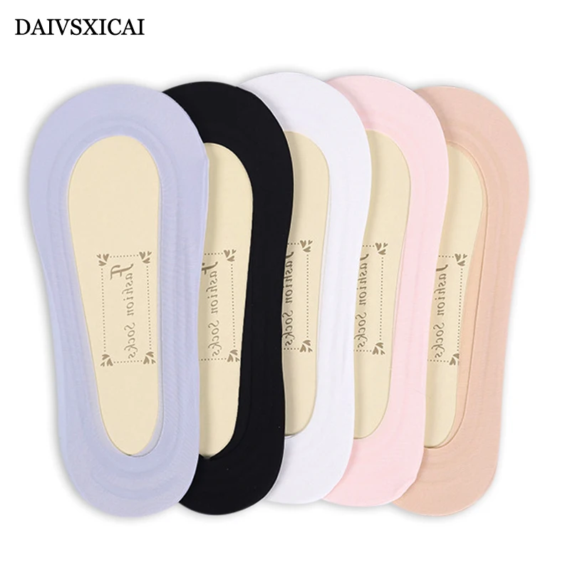 4 пара/лот = 8 шт., летние силиконовые Нескользящие носки-Башмачки из ледяного шелка, женские модные дышащие невидимые носки для женщин