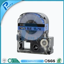 5 шт./лот Совместимость для KINGJIM/EPSON этикетки ленты SC18BW/LC-5LBP 18 мм черный на голубом для KingJim/Epson принтер этикеток