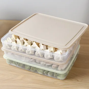 

E977 Transparent Bring Cover Dumplings Egg Box Nothing Mesh Division Quick-frozen Dumplings Food Fresh Box Transparent Pp