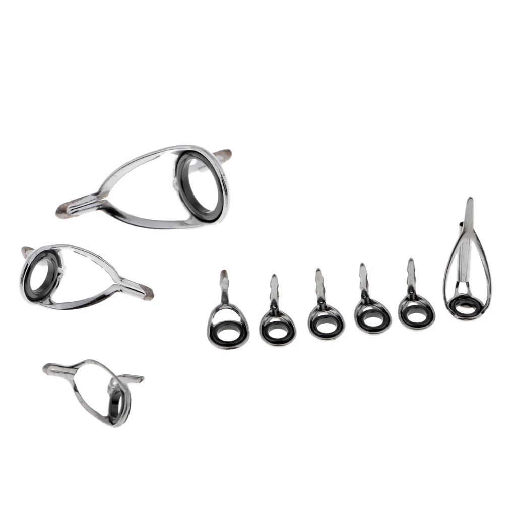 9pcs Fishing Rod Eye Ring / Guides Tip for Spinning / Casting Fishing Rod