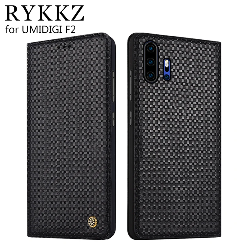 Чехол книжка из натуральной кожи для UMIDIGI F2 Магнитный чехол s кожаный телефона