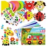 7Pcs Children 3D DIY Handmade Toys 2 Paper Plate Sticker Material 5 EVA Sticker Kids Kindergarten Art Craft Educational Toys GYH 1