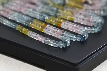 

AAA loose beads morganite roundel faceted 42CM 3.8-6MM for DIY jewelry making FPPJ wholesale beads nature gem stone