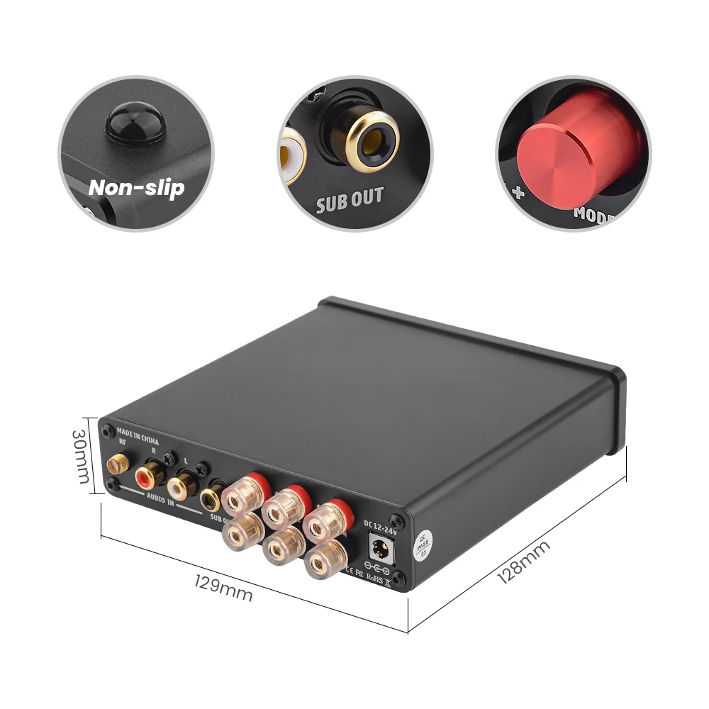 50wx2 + 100w Usb de Alta Aiyima Áudio Amplificador Subwoofer Bluetooth Fidelidade Estéreo Digital 2.1 Som Alto-falante Power Amp B01 - Image 4