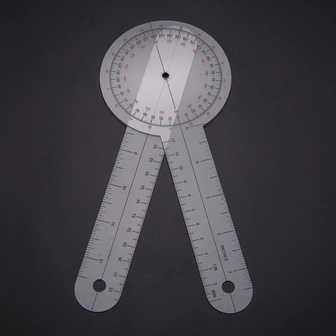 

Transparent Plastic Goniometer Angle Ruler Joint Bend Measuring Tool 360 Degrees Protractor Angle Measuring Tool