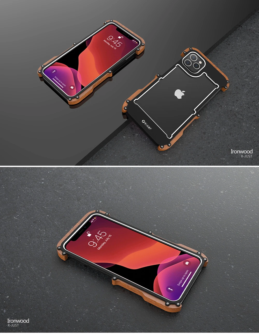 Для iPhone 11 Pro Max чехол, алюминиевый сплав, задний Чехол и деревянный бампер, гибридный сверхпрочный противоударный защитный чехол для iPhone 11