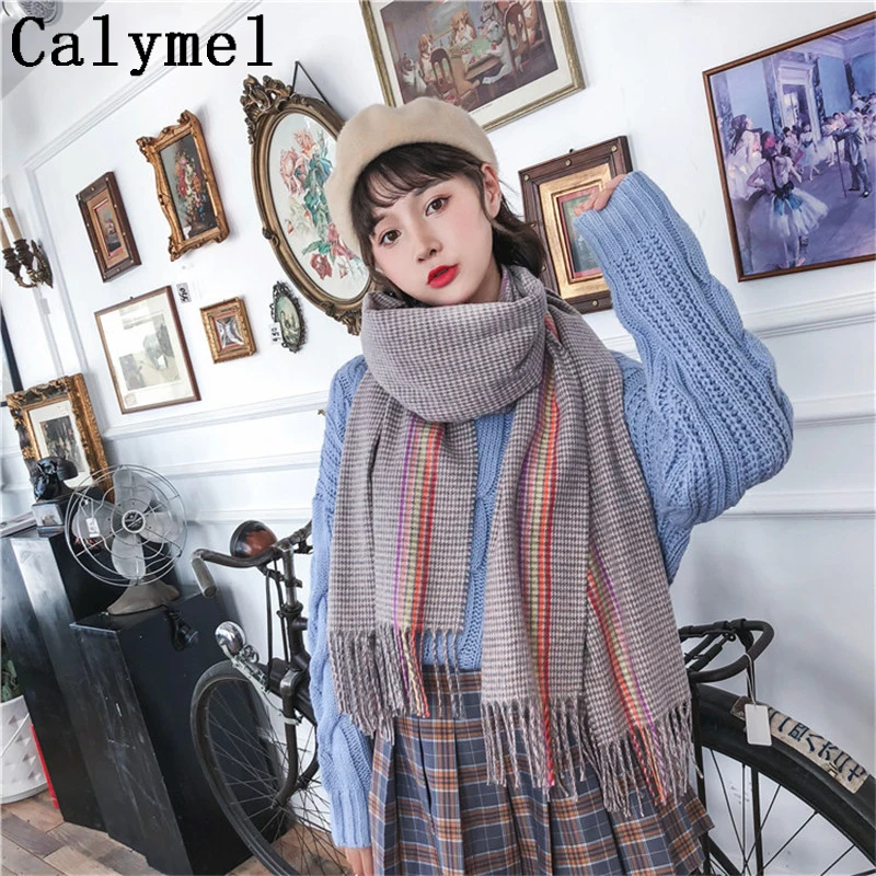Calymel 2019 теплый шарф серый элегантный длинный шаль однотонный Осень-зима одеяло