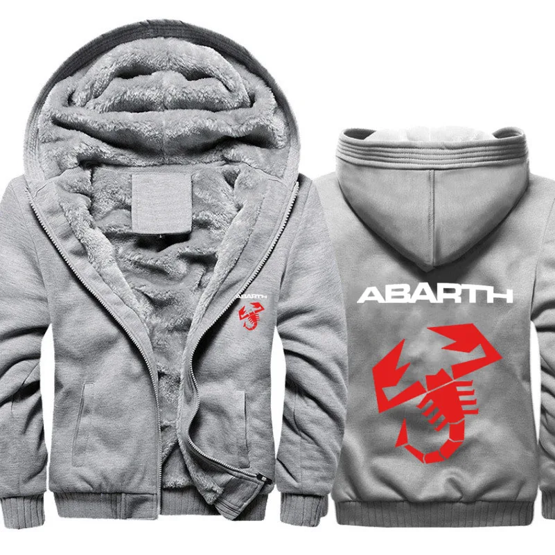 Толстовки мужские автомобиль ABARTH логотип печати куртка Мужские толстовки Зимний толстый теплый флис хлопок молния камуфляж реглан мужские пальто куртка