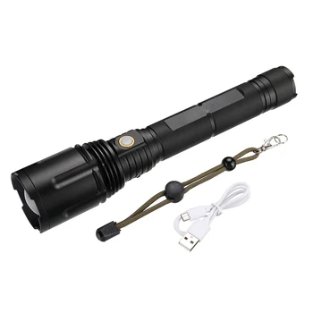 

P50 high power flash light telescopic focusing waterproof flashlight broken window hammer flashlight charging treasure