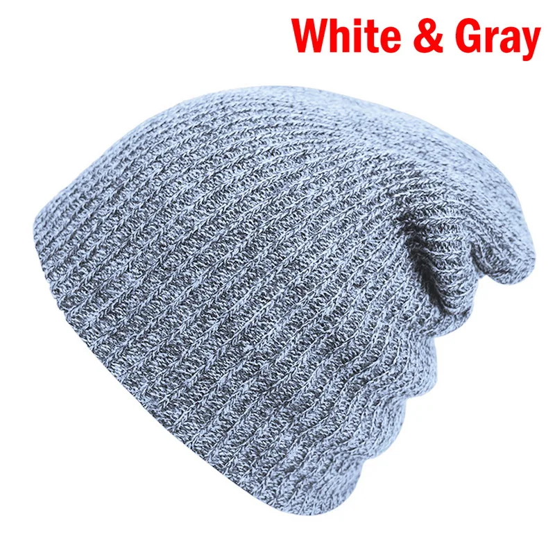 HEFLASHOR зима унисекс comfortale мягкая Slouchy Beanie коллекция мешковатые различные стили шляпа Новинка - Цвет: white gary