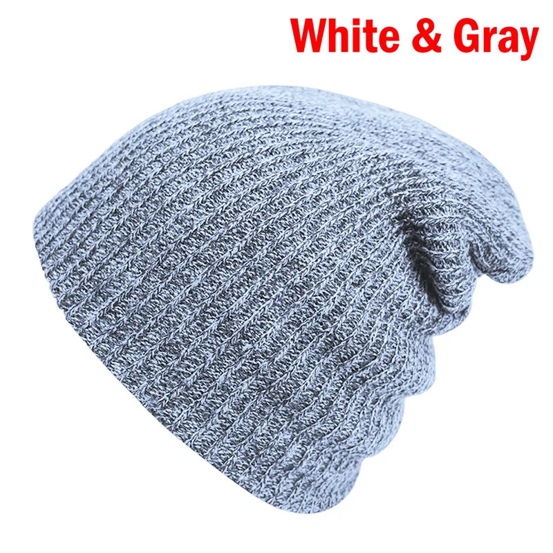 white gary HEFLASHOR зима унисекс comfortale мягкая Slouchy Beanie коллекция мешковатые различные стили шляпа Новинка - Цвет: white gary