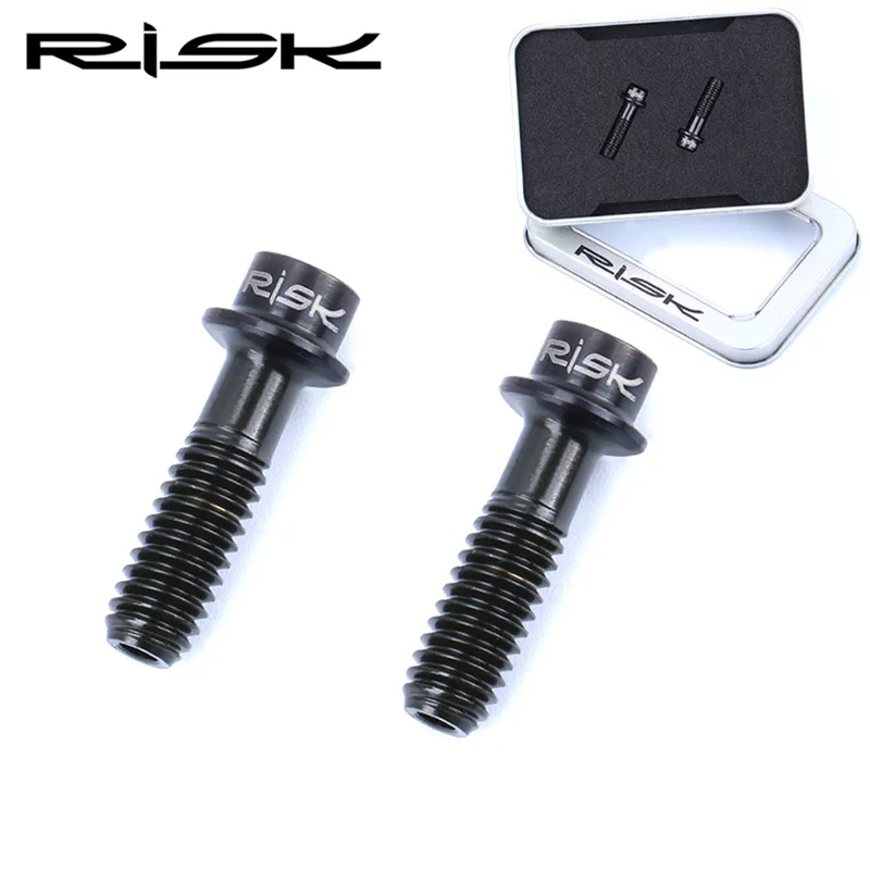 Risk M5x18Titanium Велосипедный тормозной рычаг Подседельный штырь зажим фиксированные болты для 2 типа MTB Mount Велоспорт полый Сверхлегкий крепежный винт - Цвет: hollow-black