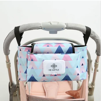 

Wet Wipe Cover Design Stroller Bag Multifunction Wall-mounted Capacity Mummy Bag Adjustable Velcro Straps Fit Most Strollers
