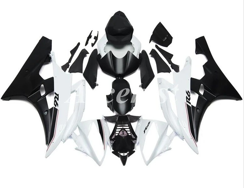 Литьевая форма) ABS мотоцикл Полный обтекатели комплект для YAMAHA YZF-R6 2006 2007 06 07 Кузов Набор черный белый