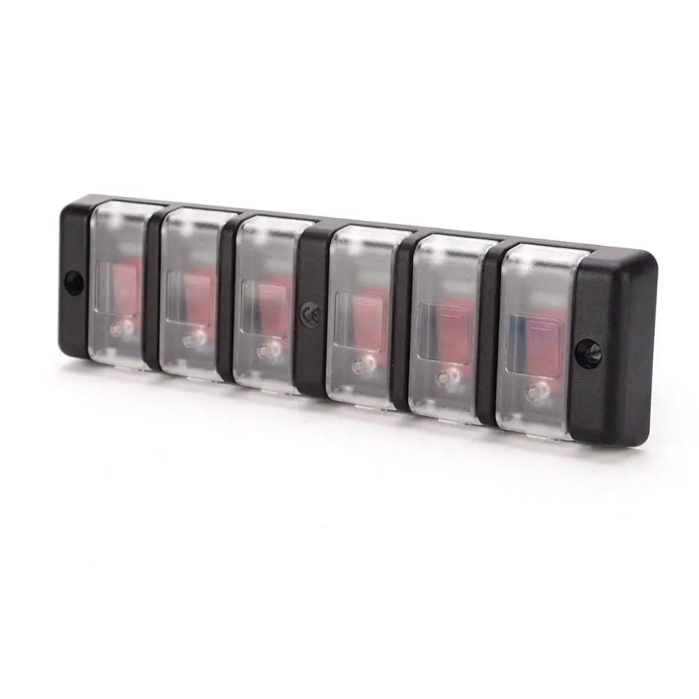6 DC 12V 12A RV автомобиль яхта светодиодный кулисный переключатель морской панели переключатель кросс-шины предохранитель многоканальный многофункциональный выключатель питания Быстрый перезапуск одним щелчком